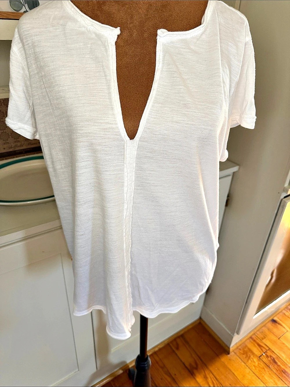 Pilcro White Short Sleeve Top Size Large
